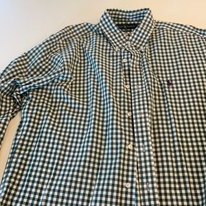 Green gingham Ralph Lauren long sleeve button down